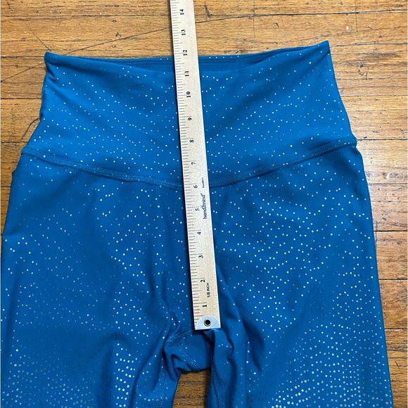 Beyond Yoga Alloy Ombre Leggings Women's Size L High Waisted Teal Gold Sparkle - Picture 8 of 9